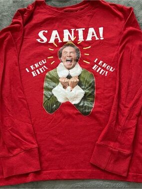 ELF Red Graphic Logo Holiday Tee